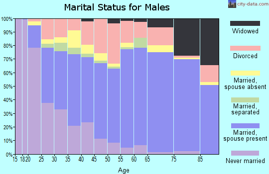 Zip code 73505 marital status for males