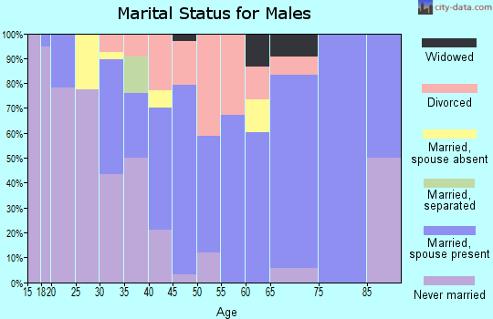 Zip code 73550 marital status for males