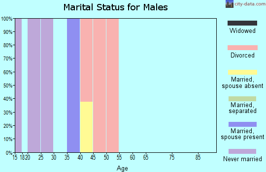 Zip code 73551 marital status for males