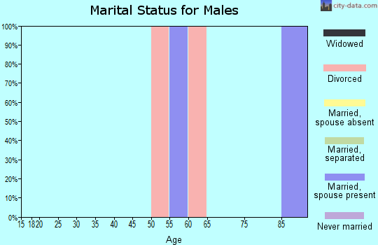 Zip code 73553 marital status for males