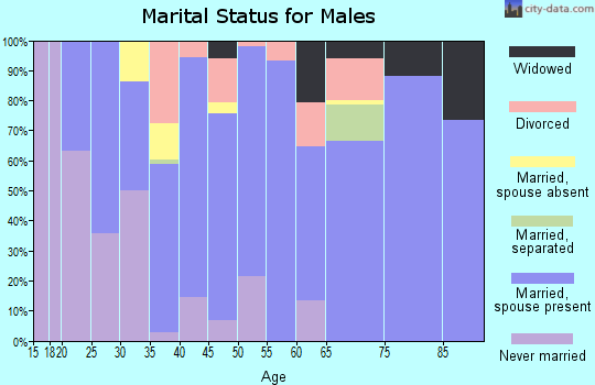 Zip code 73554 marital status for males