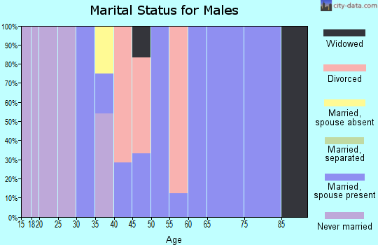 Zip code 73557 marital status for males
