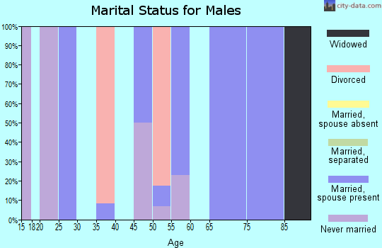 Zip code 73622 marital status for males