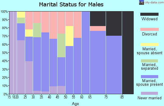 Zip code 73624 marital status for males