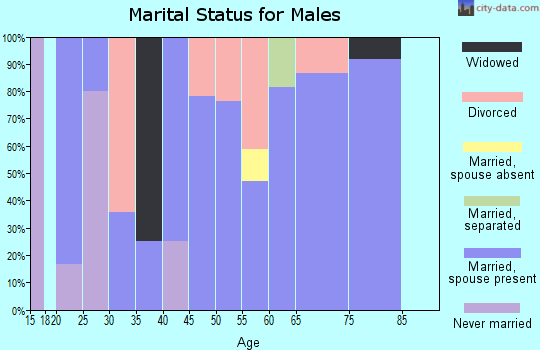 Zip code 73639 marital status for males