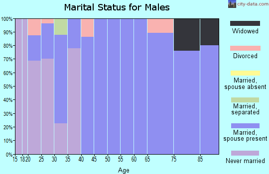 Zip code 73650 marital status for males