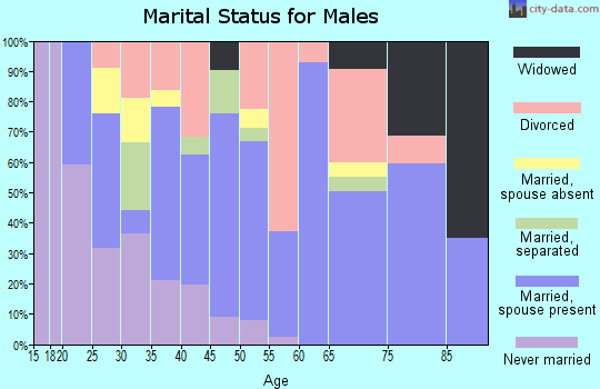 Zip code 73651 marital status for males
