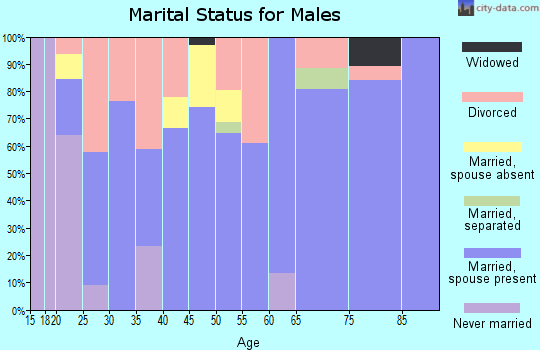 Zip code 73742 marital status for males