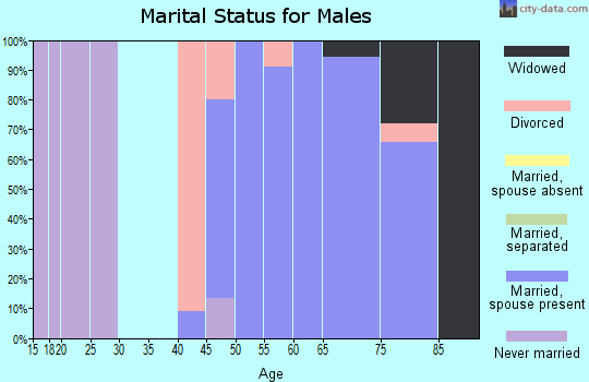 Zip code 73749 marital status for males