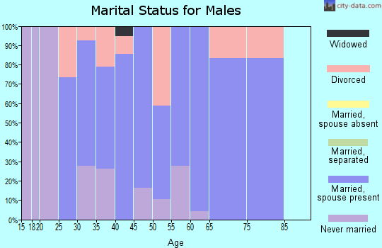 Zip code 73754 marital status for males