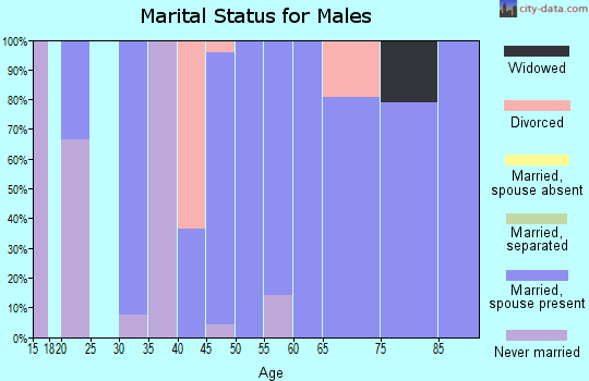 Zip code 73761 marital status for males