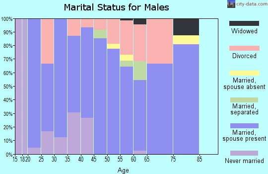 Zip code 73763 marital status for males