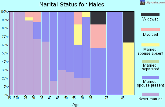 Zip code 73771 marital status for males