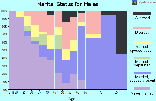 Zip code 73772 marital status for males