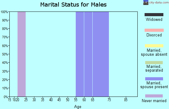 Zip code 73851 marital status for males