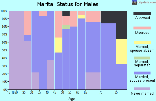Zip code 73858 marital status for males