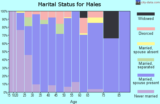 Zip code 73945 marital status for males