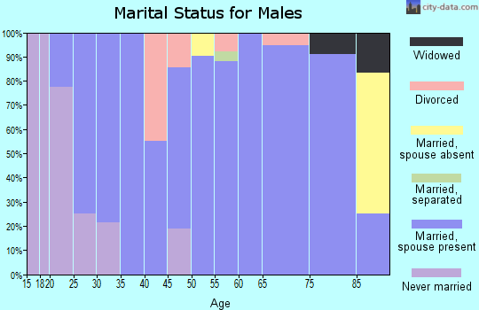 Zip code 73949 marital status for males