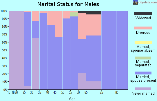 Zip code 74051 marital status for males