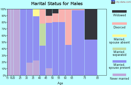 Zip code 74060 marital status for males