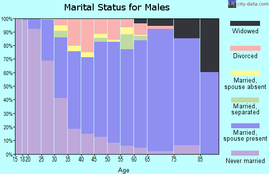 Zip code 74075 marital status for males