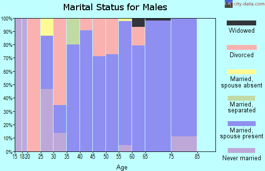 Zip code 74083 marital status for males