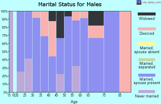 Zip code 74084 marital status for males
