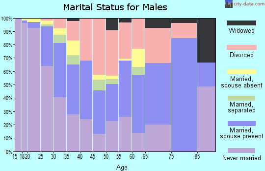 Zip code 74104 marital status for males