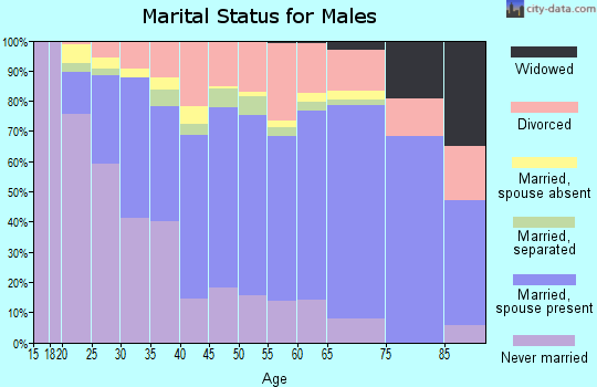 Zip code 74105 marital status for males
