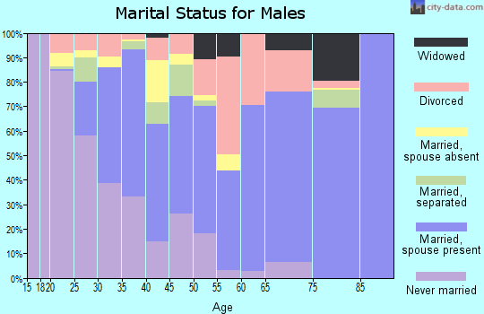 Zip code 74128 marital status for males