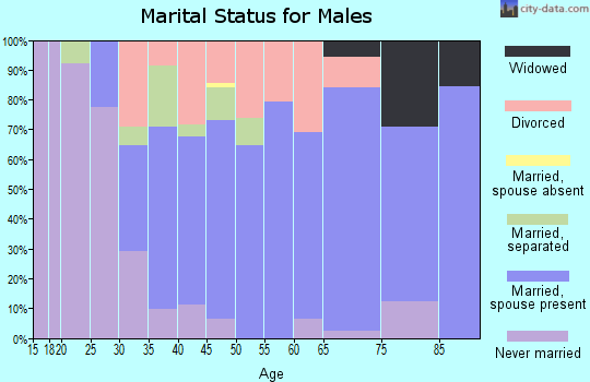 Zip code 74131 marital status for males