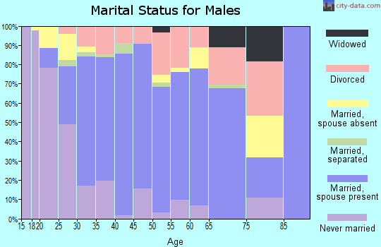 Zip code 74134 marital status for males