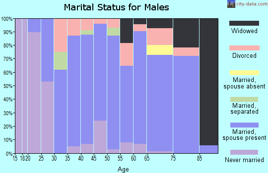 Zip code 74337 marital status for males