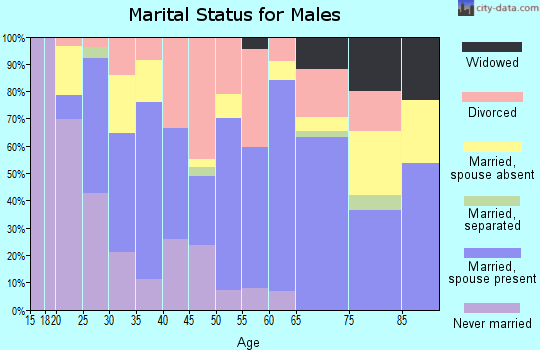 Zip code 74339 marital status for males