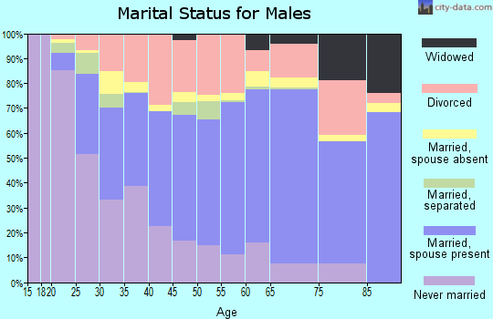 Zip code 74401 marital status for males