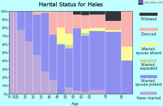 Zip code 74426 marital status for males