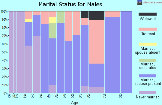 Zip code 74431 marital status for males