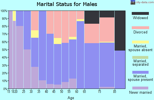 Zip code 74435 marital status for males