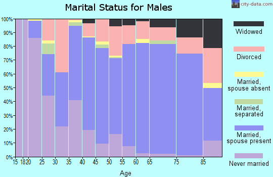 Zip code 74437 marital status for males