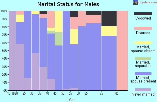 Zip code 74450 marital status for males