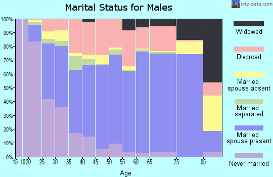 Zip code 74464 marital status for males