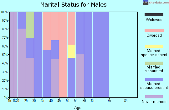 Zip code 74468 marital status for males