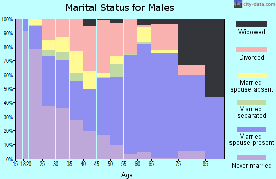 Zip code 74525 marital status for males