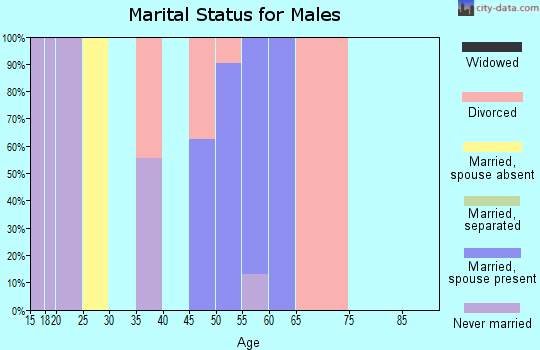 Zip code 74534 marital status for males