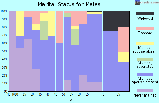 Zip code 74552 marital status for males