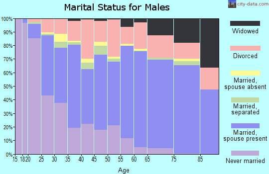 Zip code 74601 marital status for males