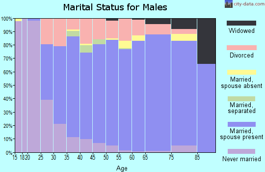 Zip code 74604 marital status for males