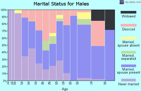 Zip code 74631 marital status for males