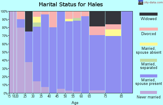 Zip code 74637 marital status for males
