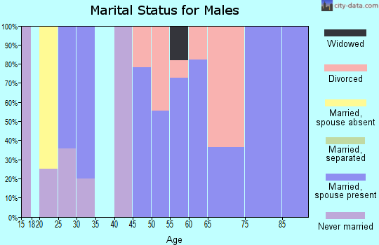 Zip code 74640 marital status for males